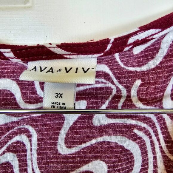 Ava & Viv Faux Wrap Balloon Sleeve Belted Midi Dress Size 3X - Picture 8 of 8